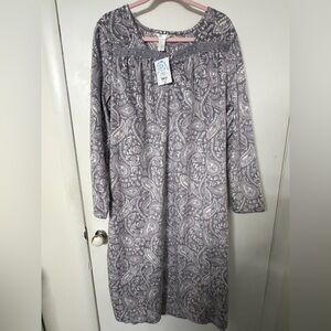 Adonna Gray Floral Sleepwear Dress